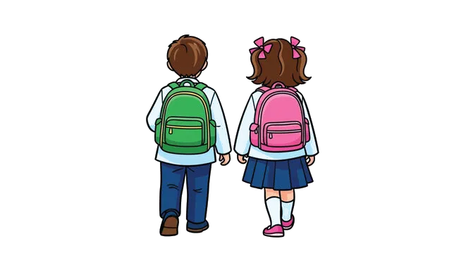 Students walking to school